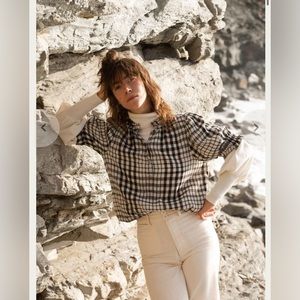 APIECE APART Los Altos Top. Plaid. Size M.